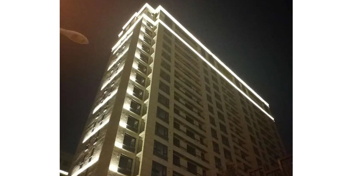 綠城地產(chǎn)唐山南湖春曉樓體夜景亮化工程