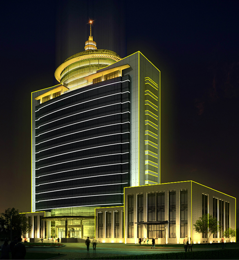 翼中東龐礦辦公大樓外墻亮化工程 翼中東龐礦辦公大樓外墻亮化工程