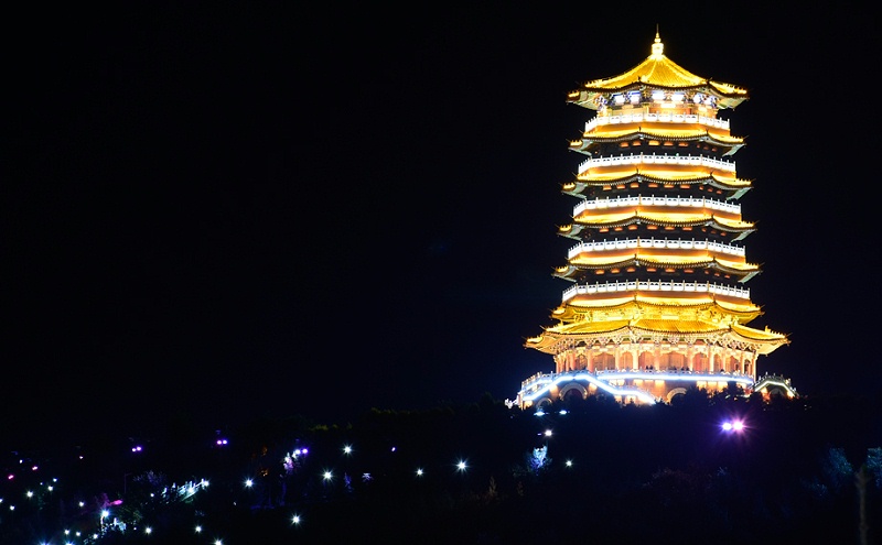 古建筑亮化-寧夏古雁塔 古建筑亮化-寧夏古雁塔