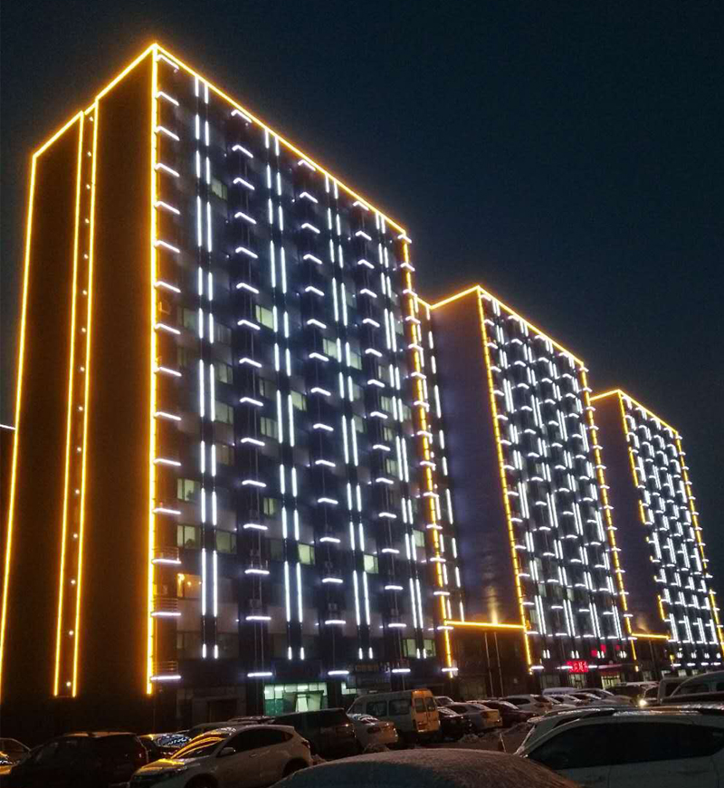河北唐山京唐公司協力大樓外墻燈光亮化工程